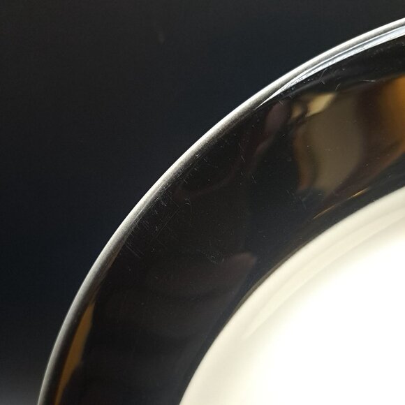 Syracuse China Syralite Black Rim Band Dinner Plate 10-3/4 Inches Stoneware - Picture 10 of 12